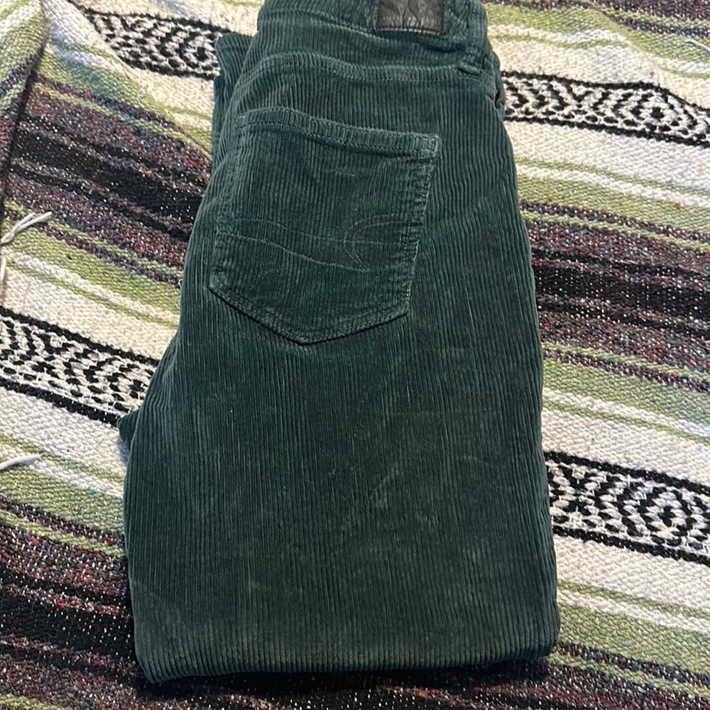 Green corduroy pants